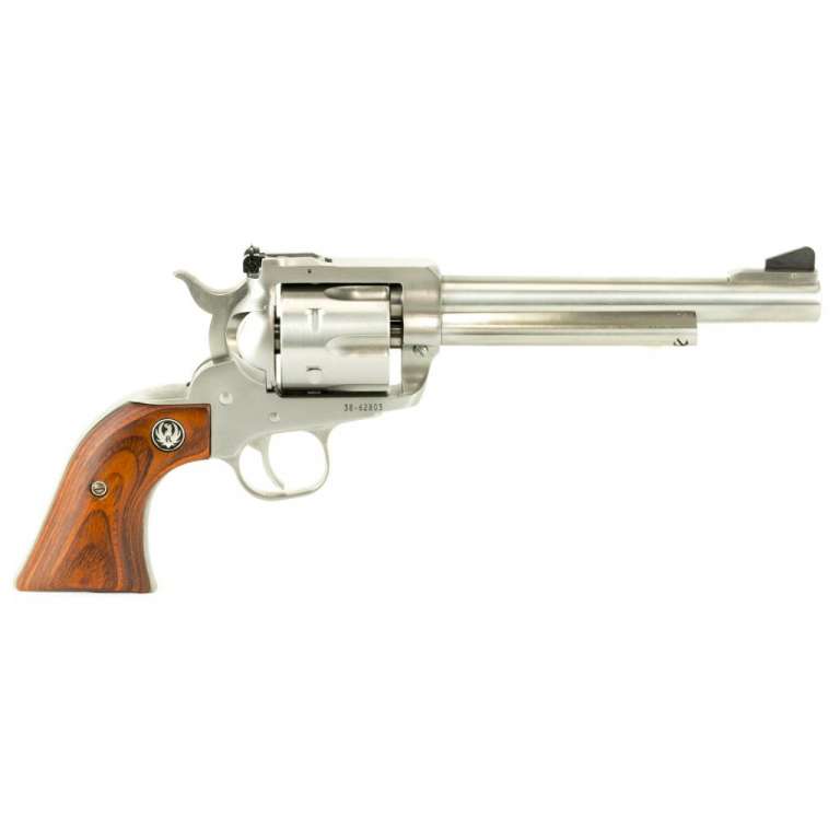 Ruger 0319 Blackhawk Stainless 357 Mag 6 50 6 Round Hardwood Grip Stainless Steel True Strategic